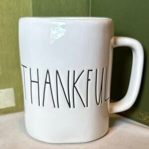 Rae Dunn “THANKFUL” Mug • Classic White • Very Good